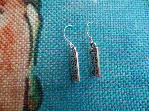 "Made With Love" on Sterling Silver Ear Wire