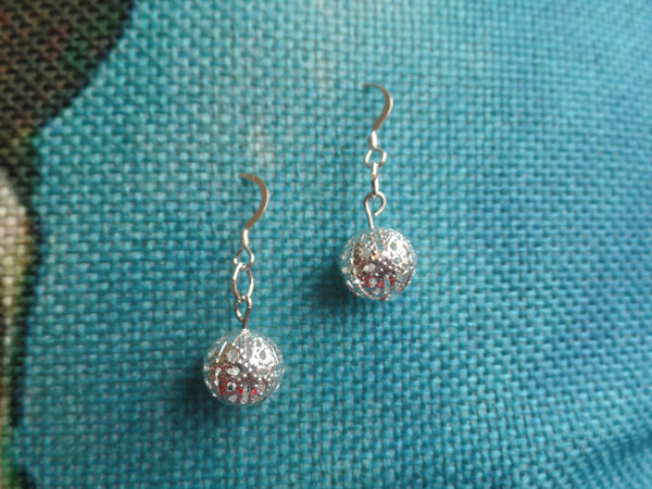Silver Rounds on Sterling Silver Ear Wire