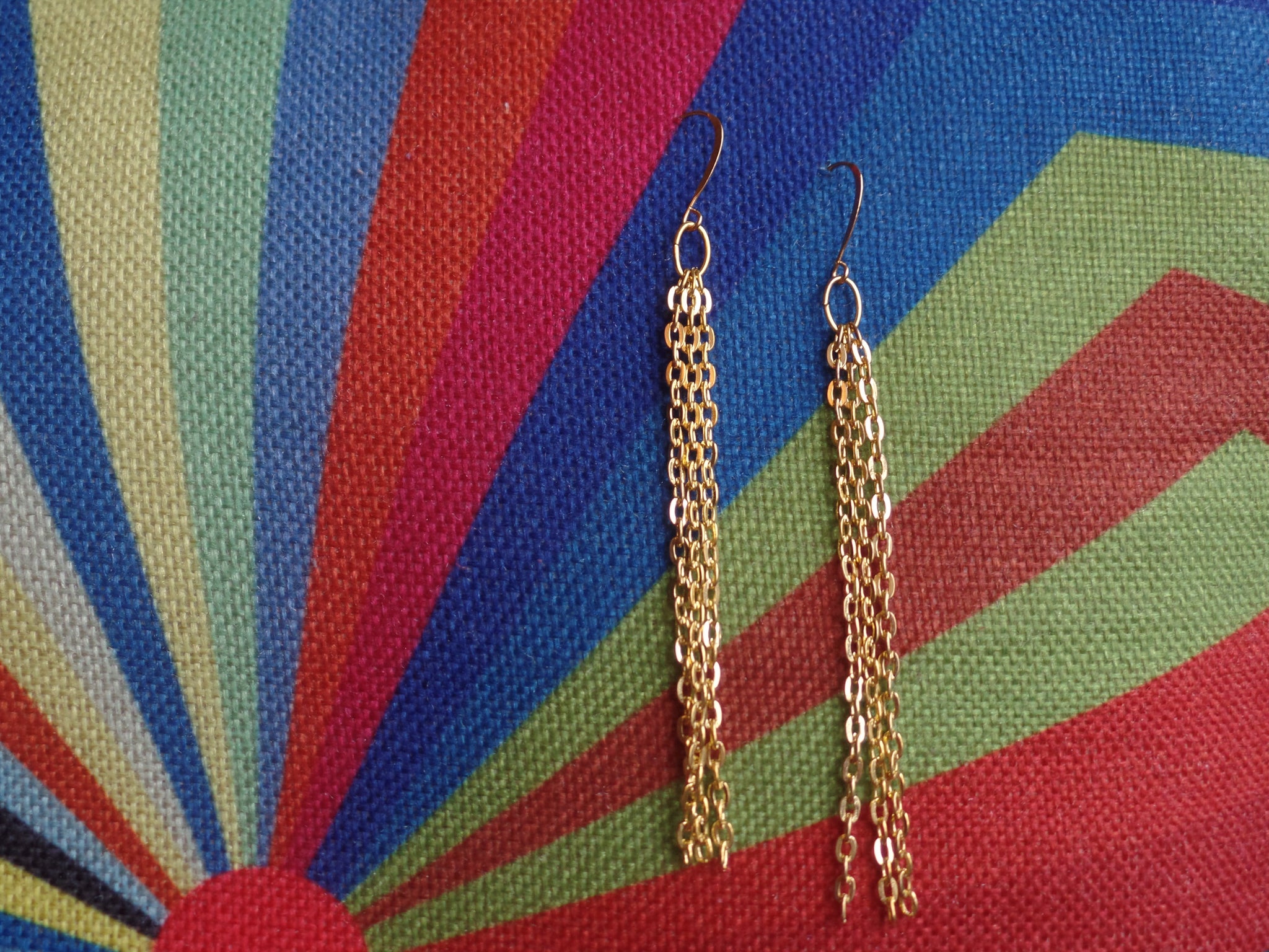 3 Gold Chain Strands (3") on Gold Ear Wire