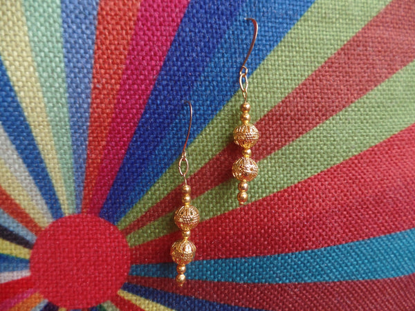 Gold Rounds on Gold Ear Wire