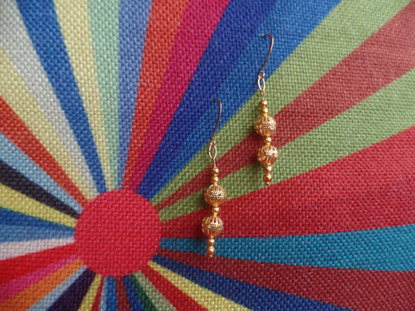 Gold Rounds on Gold Ear Wire