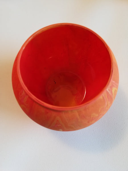 ACRYLIC ON GLASS/ROUND VASE