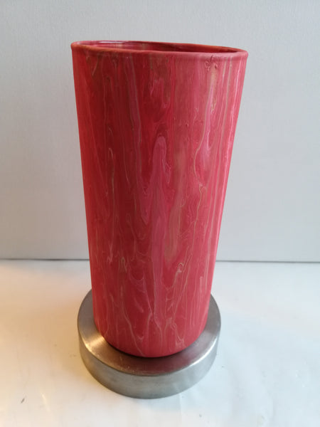 ACRYLIC ON GLASS/CYLINDER VASE