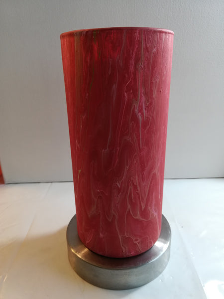 ACRYLIC ON GLASS/CYLINDER VASE