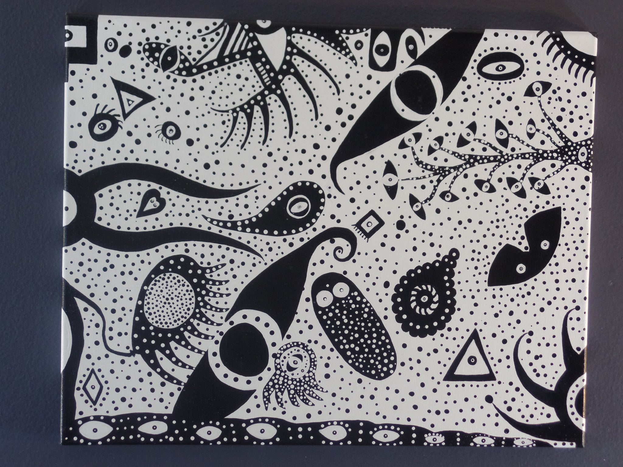 "Eyes See You" Acrylic on Canvas -- 16" x 20"